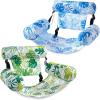 SLOOSH Inflatable Pool Floats Adult,2 Packs Floating Lounge Chairs,Blow up Pool Noodles for Adult Heavy Duty,Floating Chair for Party Summer Water Beach Lake Fun(Summer Leaves)