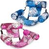 SLOOSH Inflatable Pool Floats Adult,2 Packs Floating Lounge Chairs,Blow up Pool Noodles for Adult Heavy Duty,Floating Chair for Party Summer Water Beach Lake Fun(Tropical Leaves-Pink Blue)