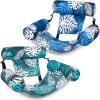 SLOOSH Inflatable Pool Floats Adult,2 Packs Floating Lounge Chairs,Blow up Pool Noodles for Adult Heavy Duty,Floating Chair for Party Summer Water Beach Lake Fun(Tropical Leaves-Green Blue)