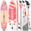 SLOOSH Inflatable Stand Up Paddle Board, 10’6″ Paddle Boards with Premium Accessories, Non-Slip EVA Deck, Ultra-Light Carry Bag Pump, Ripple SUP for Youth & Adults of All Skill Levels(Flamingo Dawn)