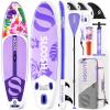 SLOOSH Inflatable Stand Up Paddle Board, 10’6″ Paddle Boards with Premium Accessories, Non-Slip EVA Deck, Ultra-Light Carry Bag Pump, Ripple SUP for Youth & Adults of All Skill Levels(Bright Burst)