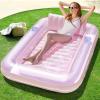 SLOOSH Inflatable Tanning Pool Lounger Float, 85″ x 57″ Extra Large Pool Floats Adult with Pillow, 4 in 1 Suntan Tub Raft Floatie,Sunbathing Bed Lounge for Water Blow Up Ball Pit, XL-Golden White(Purple Pink)