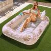 SLOOSH Inflatable Tanning Pool Lounger Float, 85″ x 57″ Extra Large Pool Floats Adult with Pillow, 4 in 1 Suntan Tub Raft Floatie,Sunbathing Bed Lounge for Water Blow Up Ball Pit Party Gifts, XL-Blue(Golden White)
