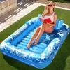 SLOOSH Inflatable Tanning Pool Lounger Float, 85″ x 57″ Extra Large Pool Floats Adult with Pillow, 4 in 1 Suntan Tub Raft Floatie,Sunbathing Bed Lounge for Water Blow Up Ball Pit Party Gifts, XL-Blue(Blue)