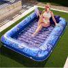 SLOOSH Inflatable Tanning Pool Lounger Float, 85″ x 57″ Extra Large Pool Floats Adult with Pillow, 4 in 1 Suntan Tub Raft Floatie,Sunbathing Bed Lounge for Water Blow Up Ball Pit Party Gifts, XL-Blue(Dark Blue)