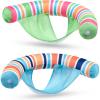 Sloosh Inflatable Pool Floats Chairs Adults, 2 Packs Floating Noodle Chair with Stripes Design Soft Fabric Covered with Sling for Swimming Pool Water Chair Pool Lounger Party Floaties(Blue，Green)