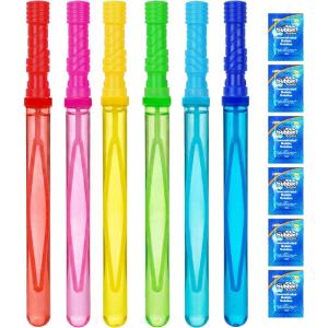 JOYIN 14.6’’ Big Bubble Wands for Kids, 1 Dozen Bubble Wand Bulk with Refill Solution for Summer Toy Party Favor, Outdoors Activity, Easter Basket Stuffers, Birthday Gift