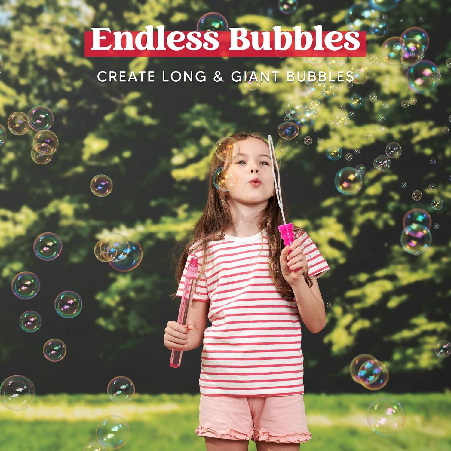 imageJOYIN 12 Packs 17 Giant Bubble Wands for Kids Toddlers Bubble Wand Bulk with 12 PCS Solution for Party Favors Summer Outdoors Toys Easter Basket Stuffers Birthday Gift