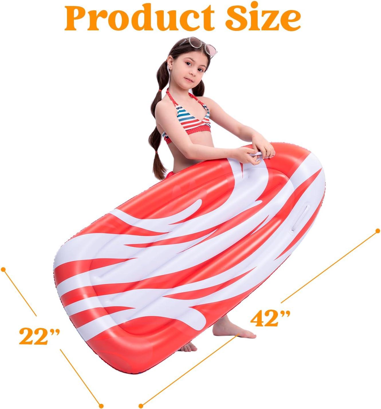 imageJOYIN 2 Pack Inflatable Body Boards for Water Slides Swimming Pool Floating Learn to Swim Summer Water Fun Toy for KidsRed Yellow