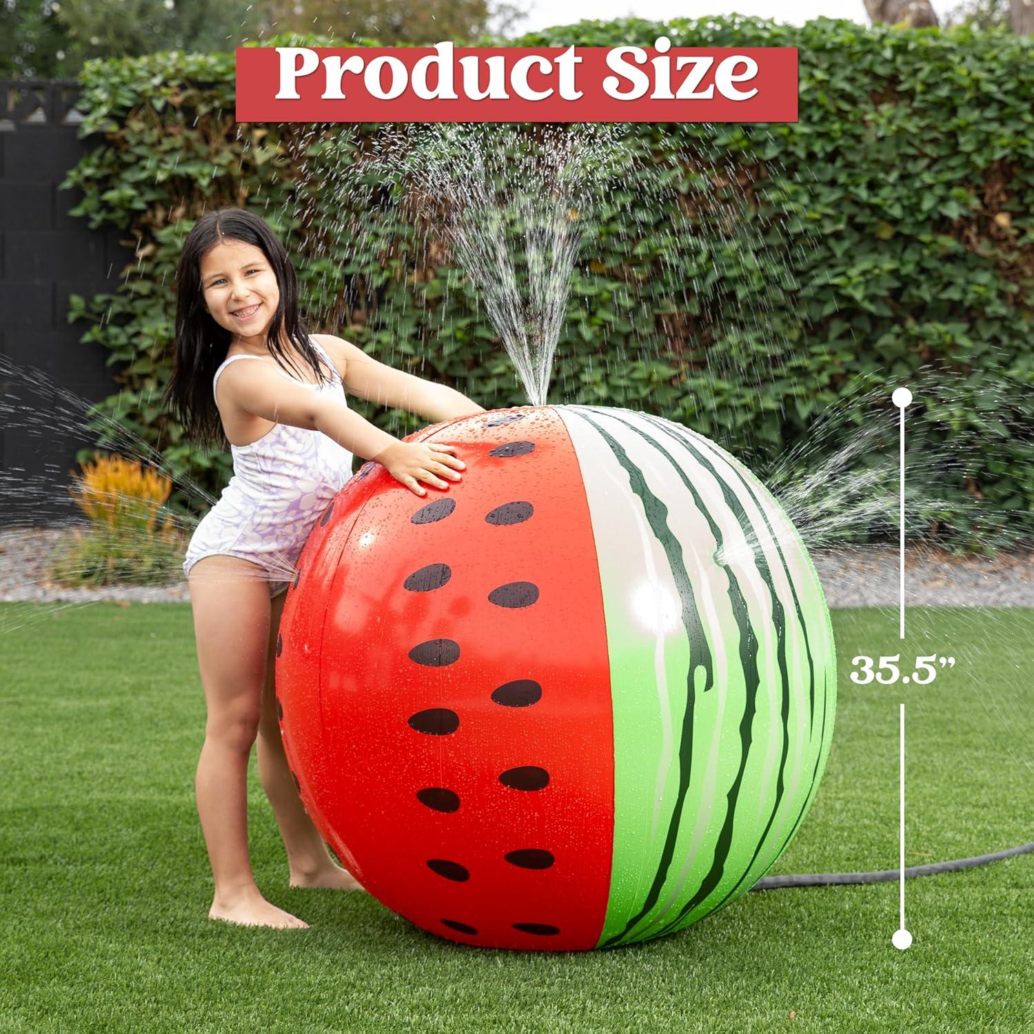 imageJOYIN Inflatable Sprinkler for Kids Huge Watermelon Jumbo Sprinkler 355 Water Sprinkler for Kids Outdoor Play Toddler Sprinkler for Kid Summer Water Party Backyard Outside Games Activities