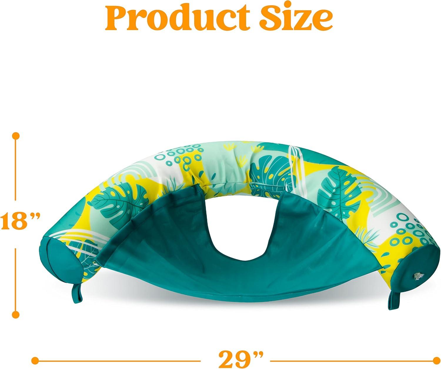 imageSLOOSH Inflatable Pool Noodle Chair 3 Packs Pool Floats Noodle Sling Floatie Swimming Party Floating Chair for Adult Party Summer Water FunLeaf