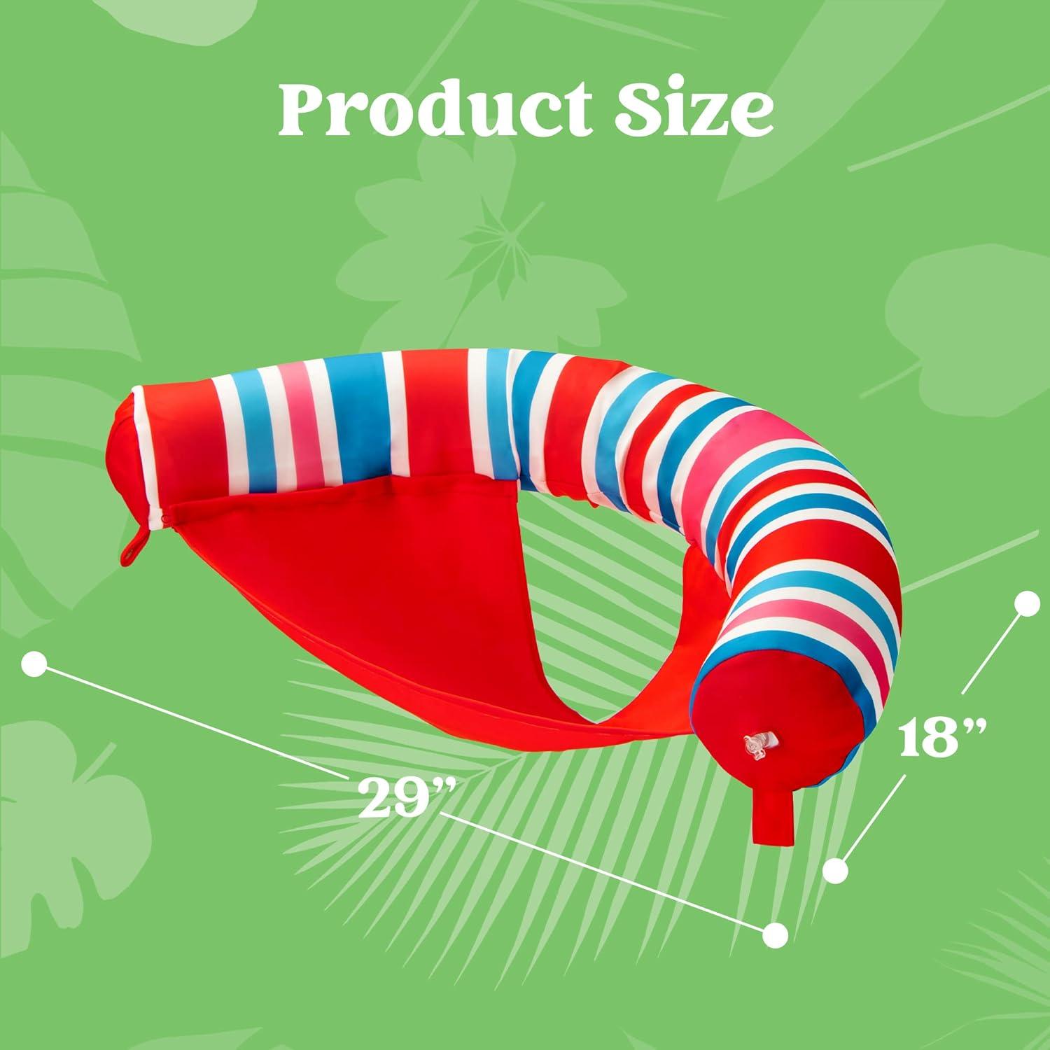 imageSLOOSH Inflatable Pool Noodle Chair 3 Packs Pool Floats Noodle Sling Floatie Swimming Party Floating Chair for Adult Party Summer Water FunStripe