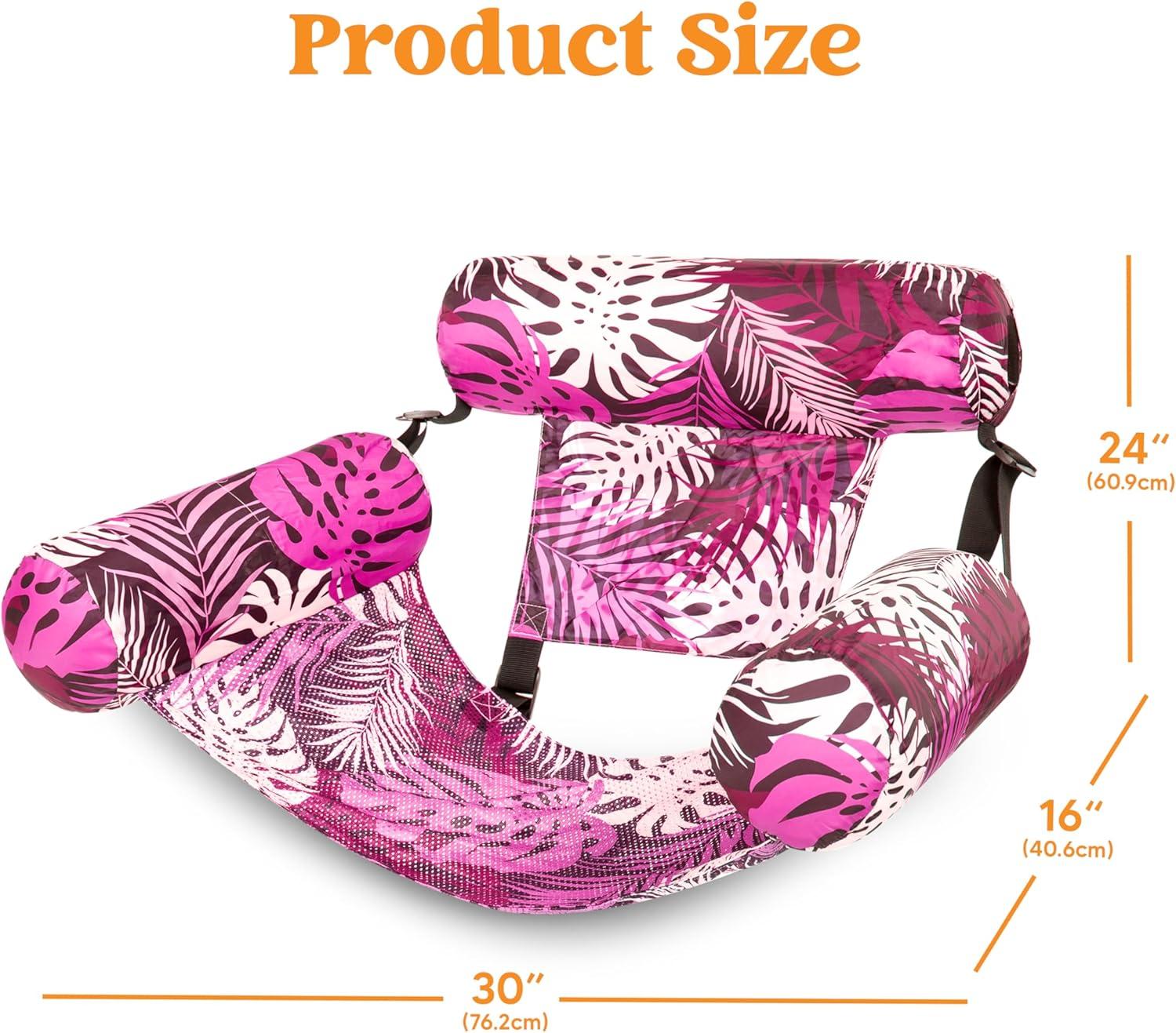 imageSLOOSH Pool Floats Chairs Adult 3 Packs Inflatable Lounge ChairsBlow up Pool Noodles Floats for AdultsWater Floating for Beach Party Summer Water FunTropical Leaves