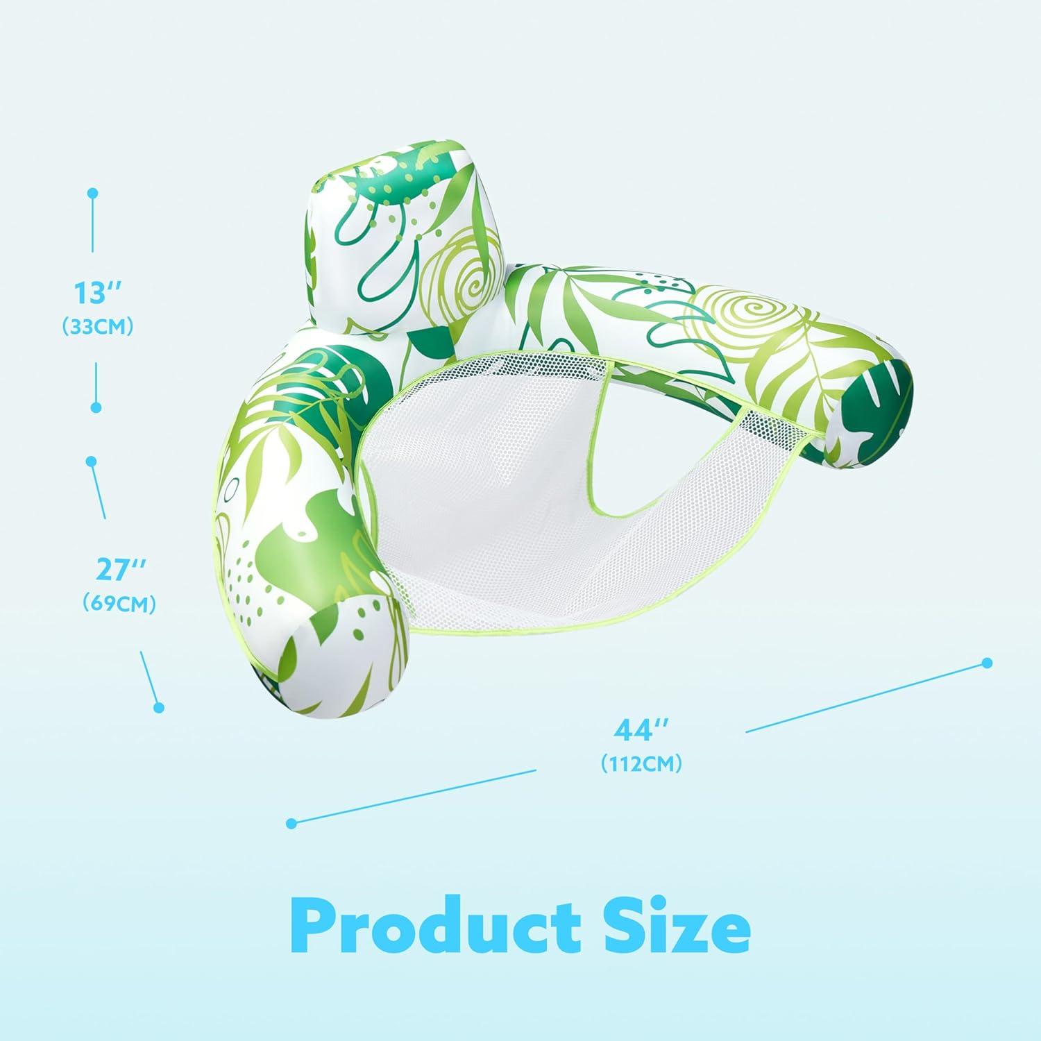 imageSLOOSH Pool Floats Chairs Adult2 Pack Floating Water Hammock ChairInflatable Lounge with headrest for AdultsBlow up Pool Noodles Floats for Swimming Party Summer Water Fun