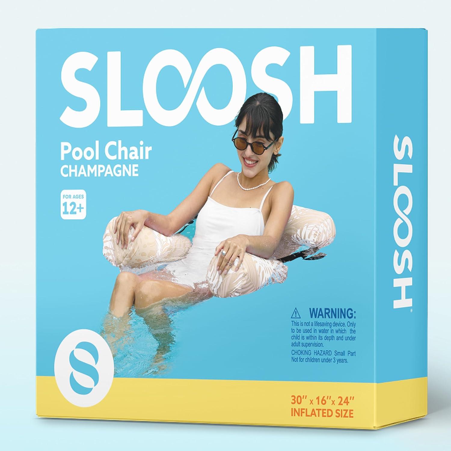 imageSLOOSH Pool Floats Chairs AdultInflatable Pool LoungePlant Pattern Floating Mat HammockBlow up Water Chairs Noodles rafts for Party Summer Water Beach FunChampagne leaves