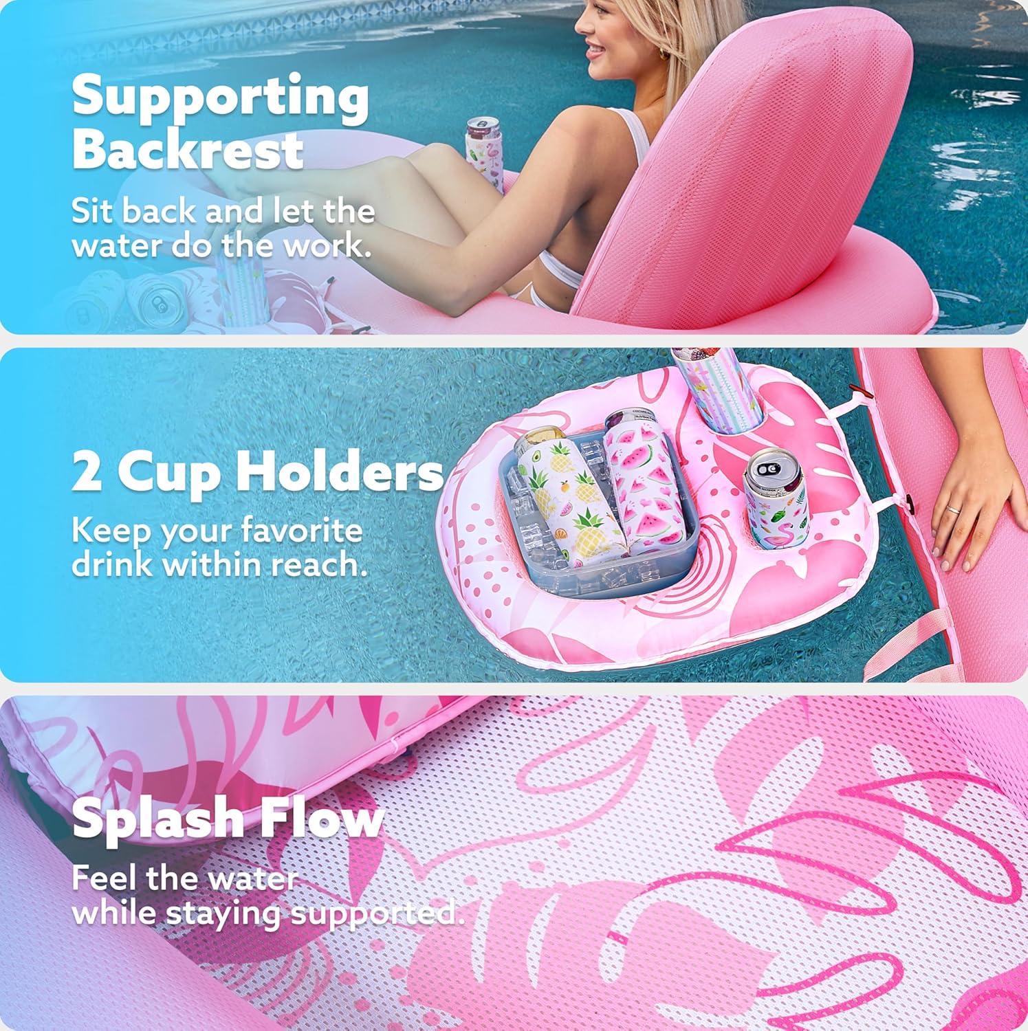 SLOOSH Pool Floats Lounger Adult, Fabric Pool Floaties Lounge ...