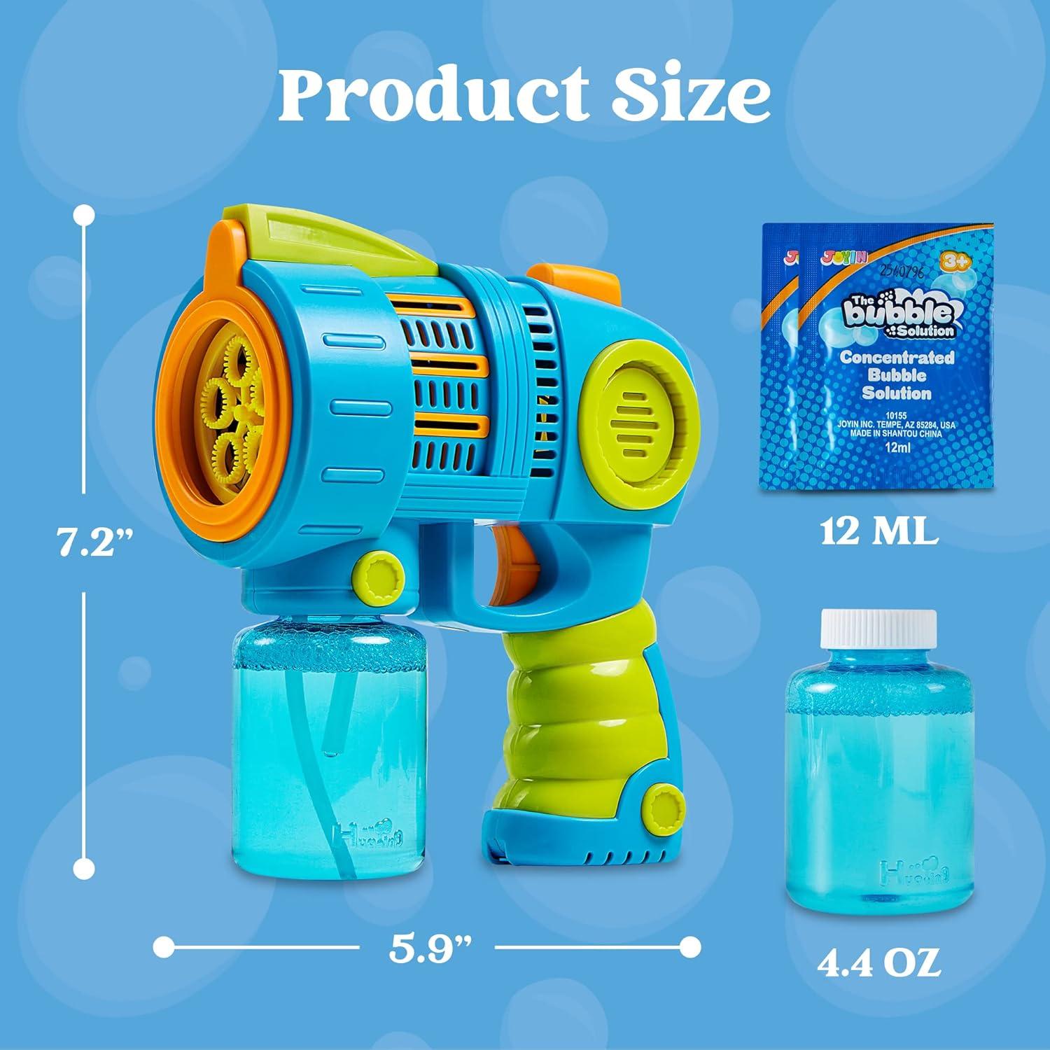 imageSloosh 2 Packs Bubble Gun Machine with Refill Solution Automatic Bubble Maker Blower for Kids Outdoors Party Easter Summer Easter Basket Stuffers Birthday Gift