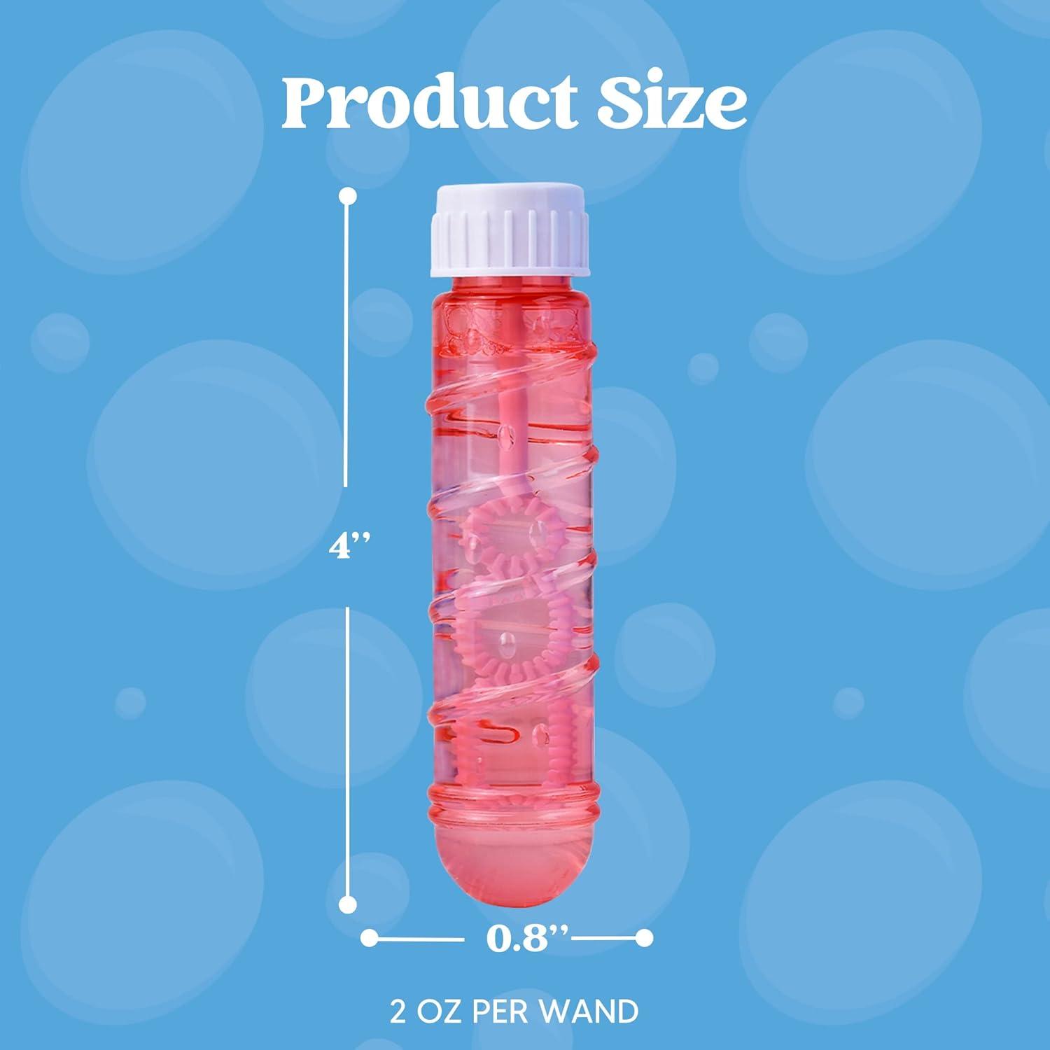 imageSloosh 24 Pack 2oz Bubble Liquid Clear Bottle with Wand Set for Kids Summer Bubble Fun Activity Easter and Assortment Party FavorsWhorl