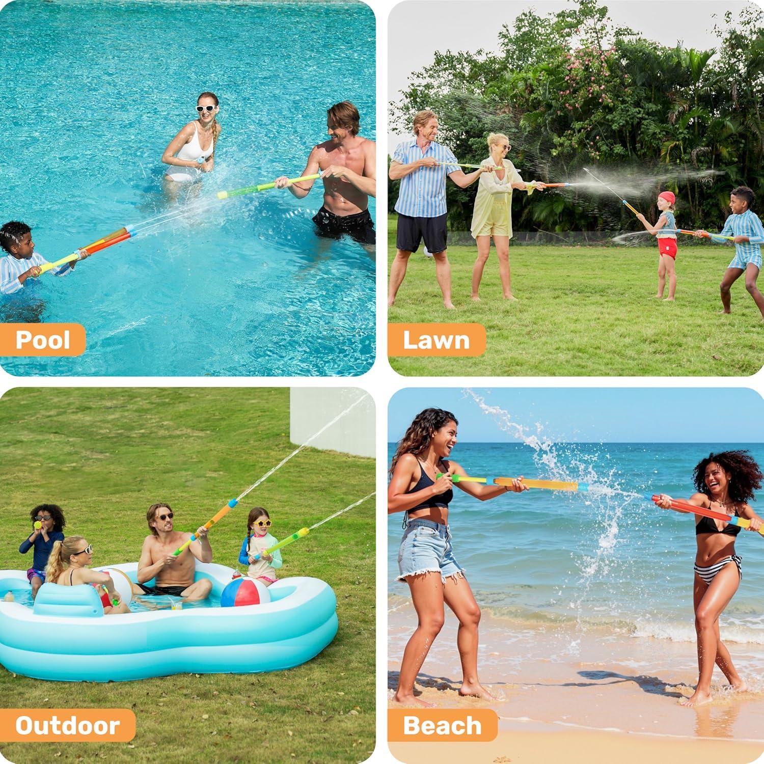 imageSloosh 24 pcs Blaster Soaker Water Gun Squirt Guns Soaker for Kids Summer Swimming Pool Beach Sand Outdoor Water Activity Fighting Play Toys165