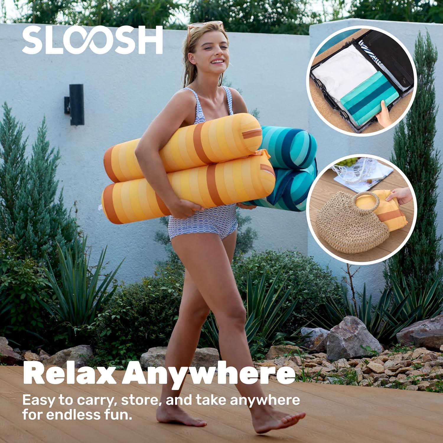 imageSloosh 3 Pack 4in1 Inflatable Pool Floats Water Hammock Lounges MultiPurpose Swimming Pool Accessories Saddle Lounge Chair Drifter for Pool Lake Outdoor BeachCyanOrangeRed