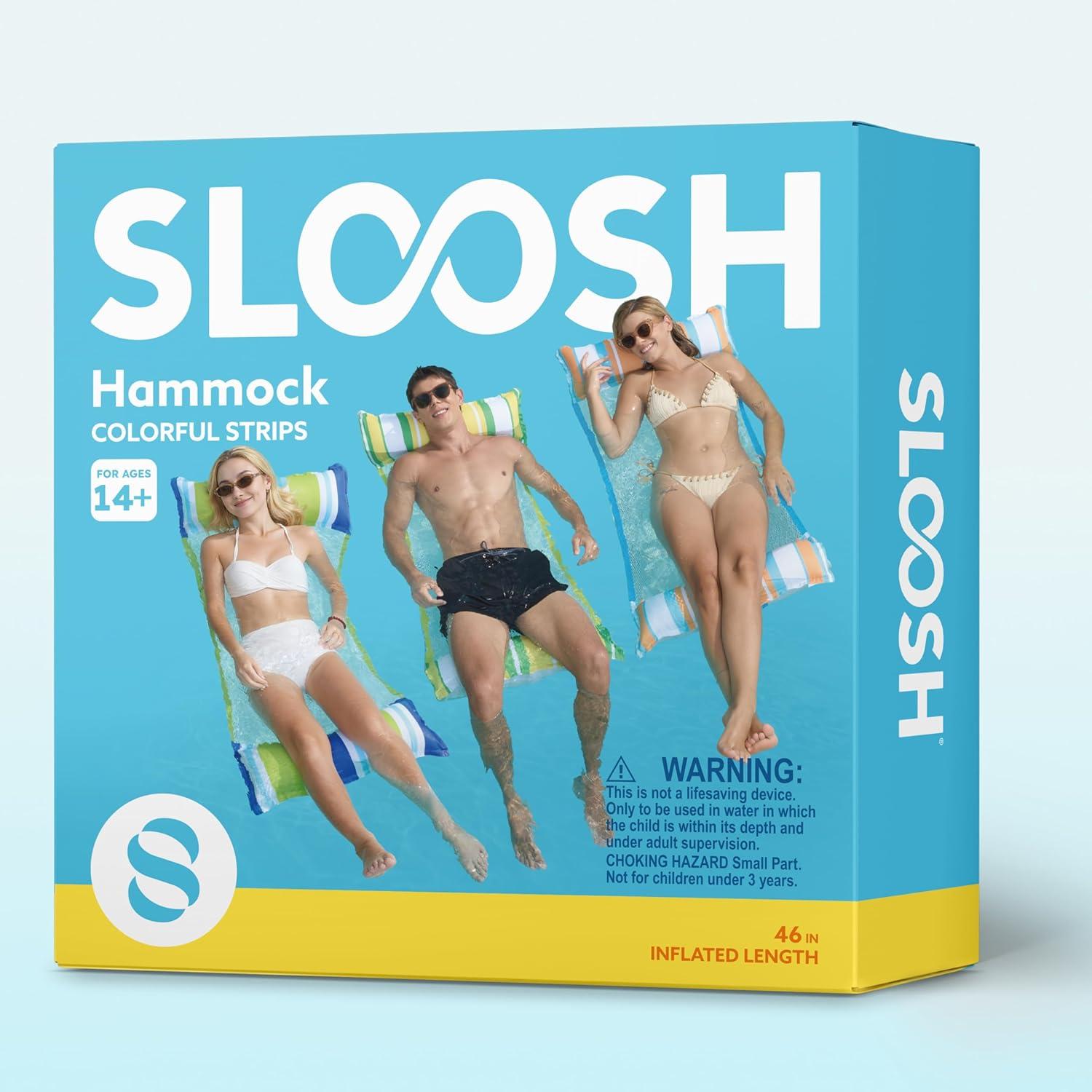 imageSloosh 3 Pack Inflatable Pool Float Hammock Water Lounges MultiPurpose Swimming Pool Accessories Saddle Lounge Chair Hammock Drifter Lake Outdoor BeachDark BlueYellowOrange