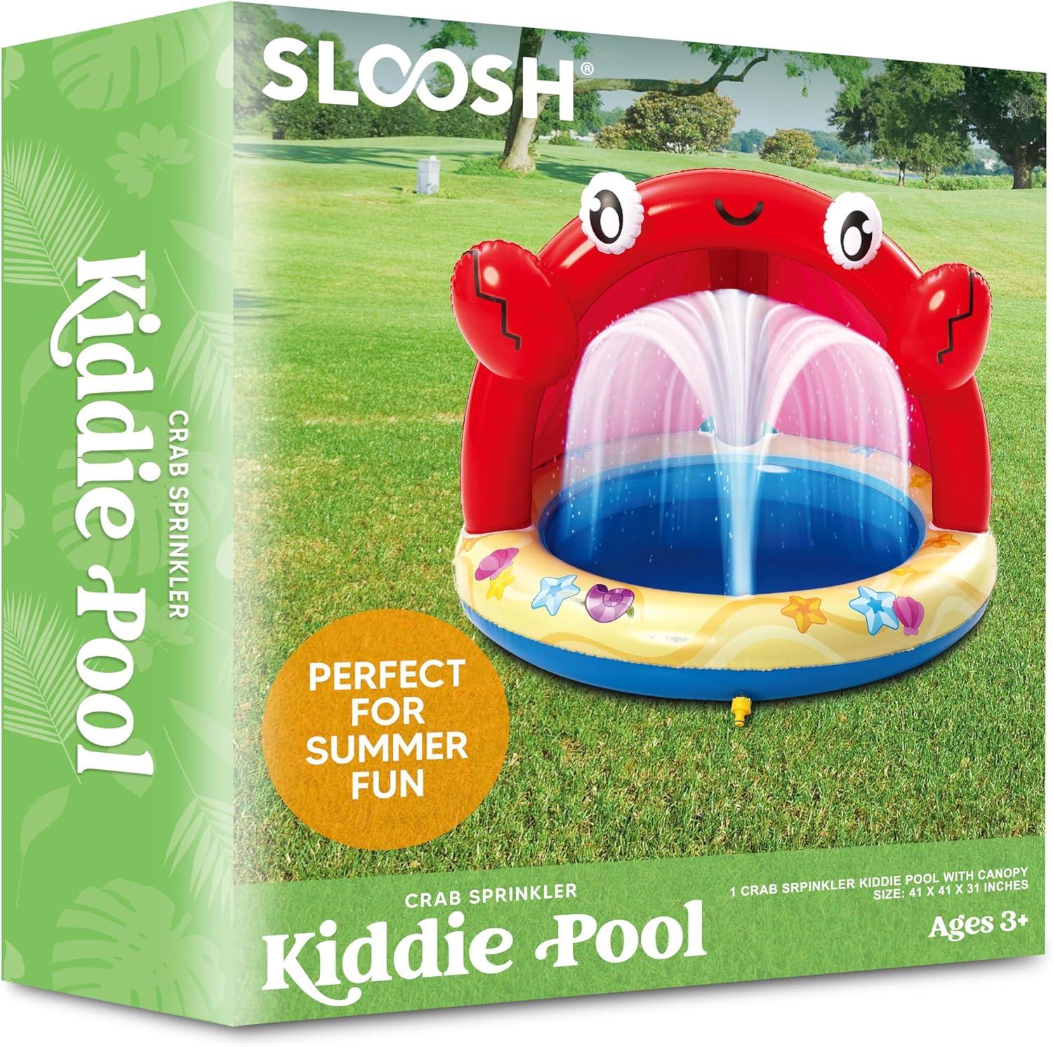 imageSloosh Baby Pool Toddler Sprinkler Crab Splash Pool with Canopy Baby Wading Pool Inflatable Sprinkler for Learning Childrens Water Pool Toys Inflatable Kiddie Pool for Outdoor Summer Water