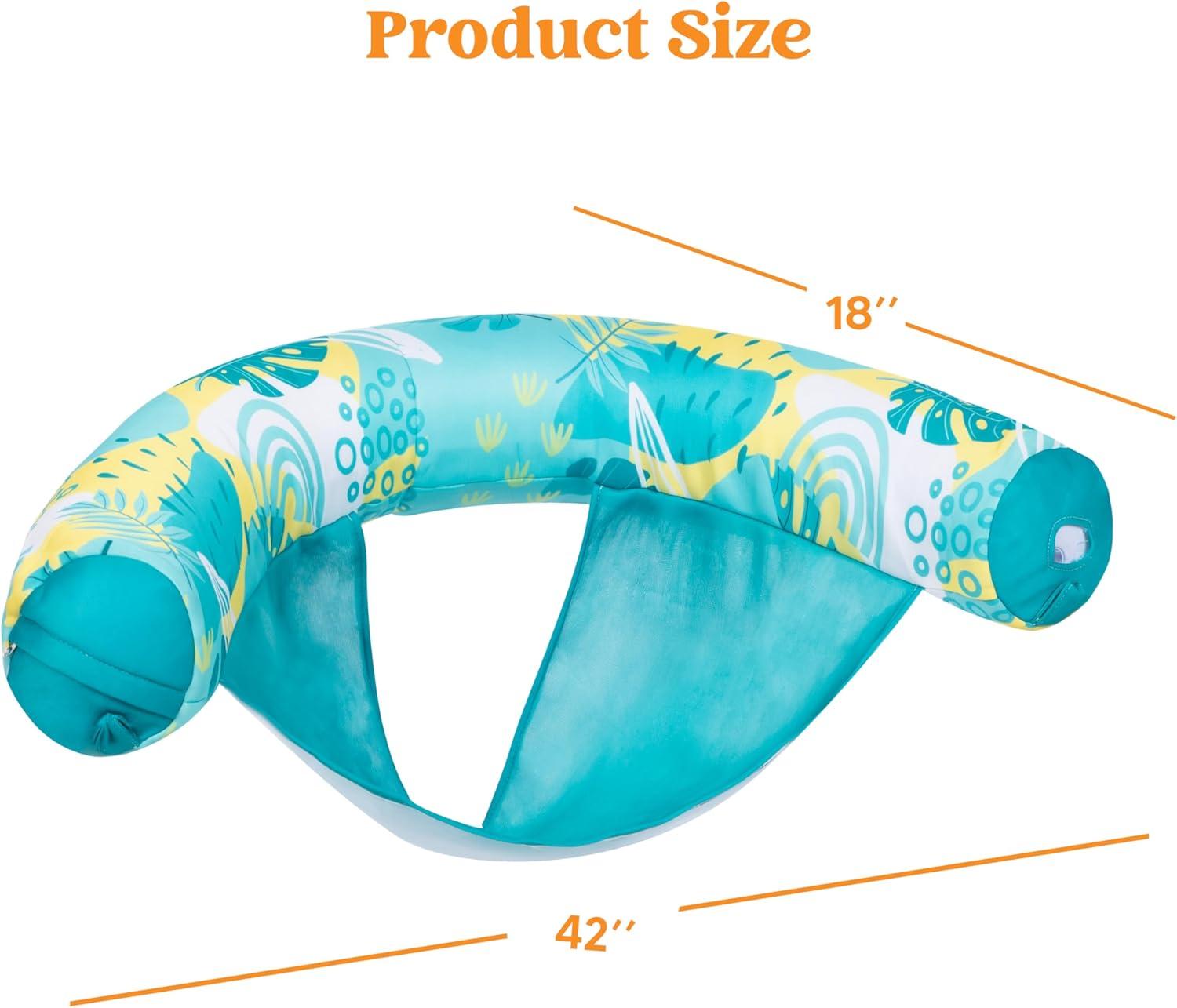 imageSloosh Pool Floats Adult 2 Pack Inflatable Noodle Chair with Sling Soft Fabric Floating Pool Float Lounge for Summer Water FunSummer Leaves