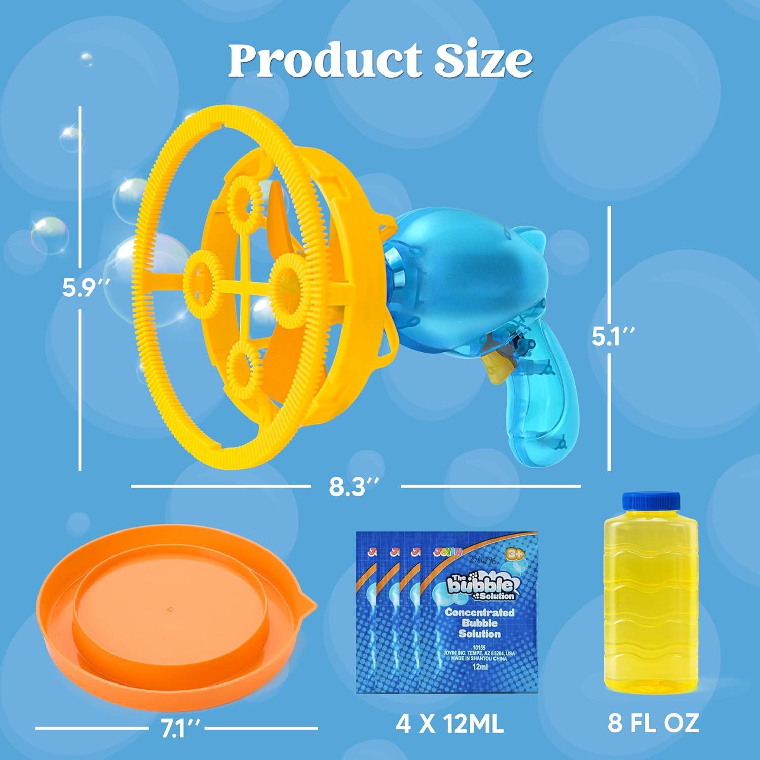 imageSloosh Whale Bubble Gun with Refill Solution Bubble Gun Machine Blower Toy for Kids Adults Party Favors Summer Easter Basket Stuffers Birthday Gift