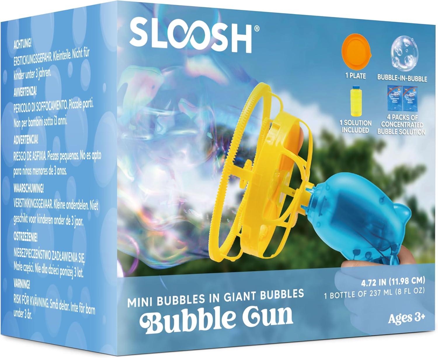 imageSloosh Whale Bubble Gun with Refill Solution Bubble Gun Machine Blower Toy for Kids Adults Party Favors Summer Easter Basket Stuffers Birthday Gift