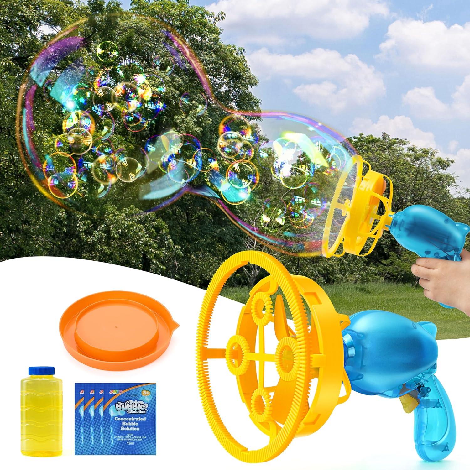 imageSloosh Whale Bubble Gun with Refill Solution Bubble Gun Machine Blower Toy for Kids Adults Party Favors Summer Easter Basket Stuffers Birthday Gift
