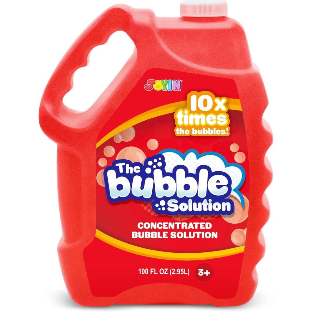 imageJOYIN 100 Oz Concentrated Bubble Solution up to 8 Gallon for Large Party in Summer Celebrations Party Favor Bubble Summer Toy Classroom Prizes Easter BlueRed