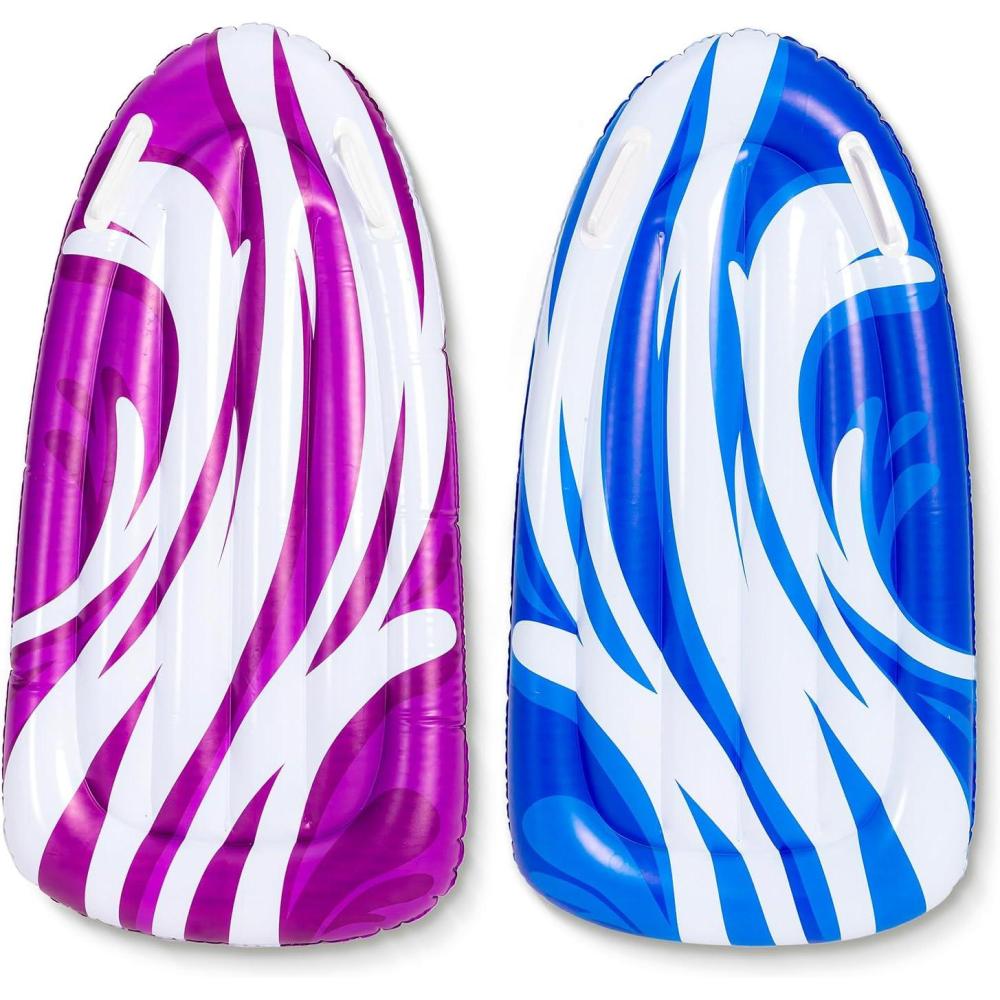imageJOYIN 2 Pack Inflatable Body Boards for Water Slides Swimming Pool Floating Learn to Swim Summer Water Fun Toy for KidsBlue Purple