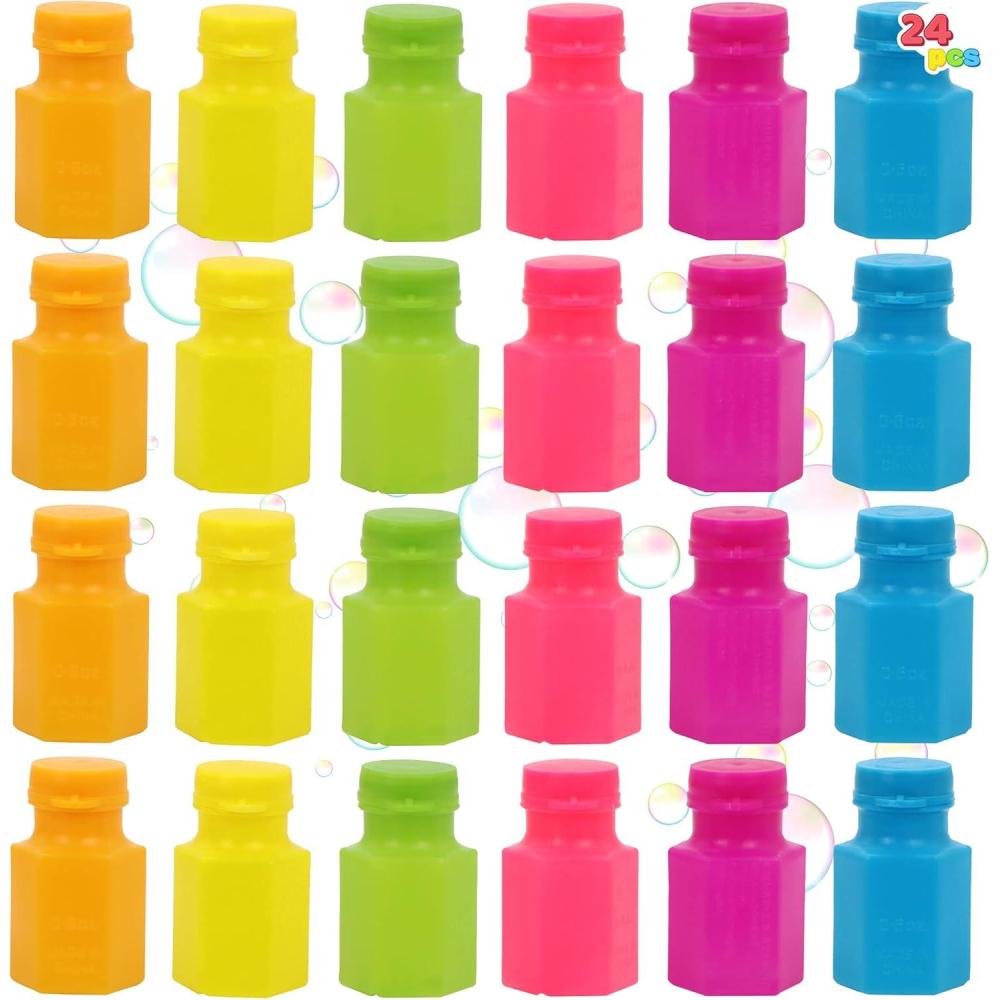 imageJOYIN 24 Pcs Mini Bubble Wands Assortment Party Favors Toys for Kids Child Summer Gifts Bubbles Fun ToysWedding Bath TimeSummer Outdoor Gifts for Girls BoysSolid Color