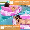 Inflatable Tanning Pool Floats Adult – Sloosh Oval Tanning Float Lounger for Adults Raft, Sunbathing Lounge Cool Water Party Toys Lake Beach Swimming Pool Sun Tan Tube with Backrest Cup Holders (Blue)(Pink)