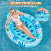 Inflatable Tanning Pool Floats Adult – Sloosh Oval Tanning Float Lounger for Adults Raft, Sunbathing Lounge Cool Water Party Toys Lake Beach Swimming Pool Sun Tan Tube with Backrest Cup Holders (Blue)(Blue)