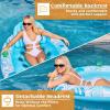 Inflatable Tanning Pool Floats Adult – Sloosh Oval Tanning Float Lounger for Adults Raft, Sunbathing Lounge Cool Water Party Toys Lake Beach Swimming Pool Sun Tan Tube with Backrest Cup Holders (Blue)(Blue)