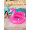 JOYIN Inflatable Flamingo Tube, Pool Float, Fun Beach Floaties, Swim Party Toys, Summer Pool Raft Lounge for Adults & Kids, with 2 Cup Holders and Head Rest