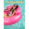 JOYIN Inflatable Flamingo Tube, Pool Float, Fun Beach Floaties, Swim Party Toys, Summer Pool Raft Lounge for Adults & Kids, with 2 Cup Holders and Head Rest
