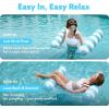SLOOSH 2 Packs Hammock Pool Floats Adults, 4-in-1 Multi-Purpose Inflatable Pool Floats PVC Water Hammock Lounge Floaties(Strip-Aquablue  Pink)