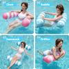 SLOOSH 2 Packs Hammock Pool Floats Adults, 4-in-1 Multi-Purpose Inflatable Pool Floats PVC Water Hammock Lounge Floaties(Strip-Aquablue  Pink)