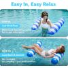 SLOOSH 2 Packs Hammock Pool Floats Adults, 4-in-1 Multi-Purpose Inflatable Pool Floats PVC Water Hammock Lounge Floaties(Strip-Blue  Retrogreen)
