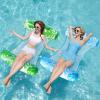 SLOOSH 2 Packs Hammock Pool Floats Adults, 4-in-1 Multi-Purpose Inflatable Pool Floats PVC Water Hammock Lounge Floaties(Tropical Leaves-Blue Green)