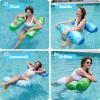 SLOOSH 2 Packs Hammock Pool Floats Adults, 4-in-1 Multi-Purpose Inflatable Pool Floats PVC Water Hammock Lounge Floaties(Tropical Leaves-Blue Green)