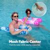SLOOSH 2 Packs Hammock Pool Floats Adults, 4-in-1 Multi-Purpose Inflatable Pool Floats PVC Water Hammock Lounge Floaties(Tropical Leaves-Blue Pink)