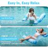 SLOOSH 2 Packs Hammock Pool Floats Adults, 4-in-1 Multi-Purpose Inflatable Pool Floats PVC Water Hammock Lounge Floaties(Tropical Leaves-Blue Pink)