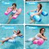 SLOOSH 2 Packs Hammock Pool Floats Adults, 4-in-1 Multi-Purpose Inflatable Pool Floats PVC Water Hammock Lounge Floaties(Tropical Leaves-Blue Pink)