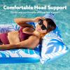 SLOOSH 2-Pack Inflatable Pool Floats Mat – XL Pool Floaties Adults Size with Headrest, Sun Tanning Raft Lake Beach Swimming Pool Party Toys Floating Lounge Above Water Keep Cool(Blue/Green)