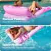 SLOOSH Adjustable Backrest Pool Floats – Tropical Leaves Pool Lounger Floaties Adults with Cup Holders, Inflatable Tanning Float Rafts Chair Beach Lake Lounge Floating Above Water Keep Cool (Pink)(Pink)