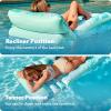 SLOOSH Adjustable Backrest Pool Floats – Tropical Leaves Pool Lounger Floaties Adults with Cup Holders, Inflatable Tanning Float Rafts Chair Beach Lake Lounge Floating Above Water Keep Cool (Pink)(Cyan)