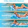 SLOOSH Adjustable Backrest Pool Floats – Tropical Leaves Pool Lounger Floaties Adults with Cup Holders, Inflatable Tanning Float Rafts Chair Beach Lake Lounge Floating Above Water Keep Cool (Pink)(Blue)